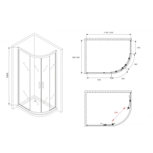 Душевой уголок Abber Schwarzer Diamant 120х90 AG01129